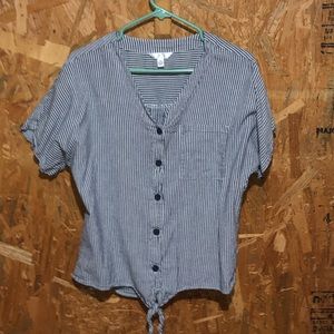 Button up striped tee